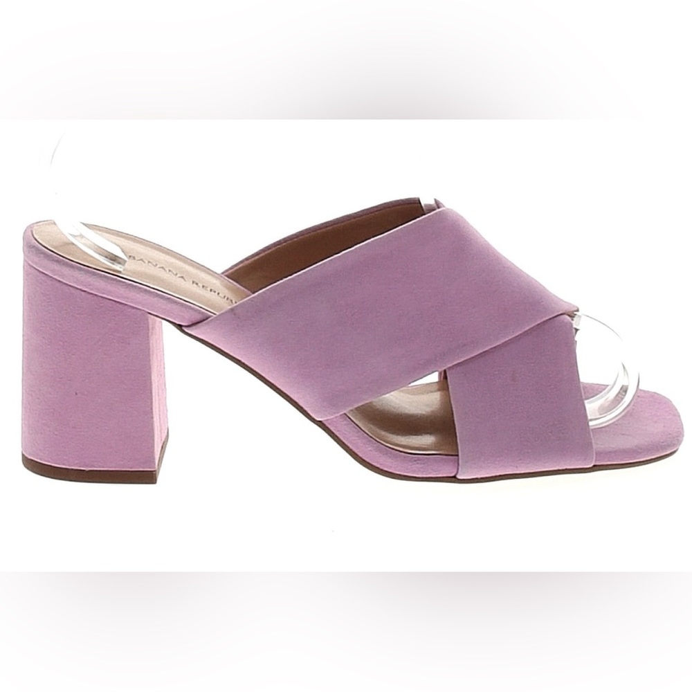 Banana Republic Orchid (light purple) Peep Toe Mules Sandals 9.5